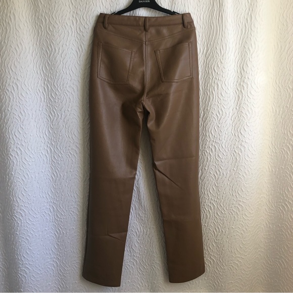 Aritzia Wilfred Constant Camel The Melina Pant High-waisted Vegan Leather Pants - Picture 5 of 13
